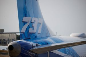 THE REAR OF A BOEING 737 MAX PLANE